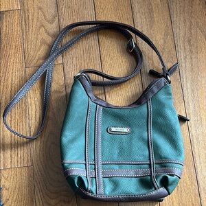 Koltov Green and Brown Leather Shoulder Bag
